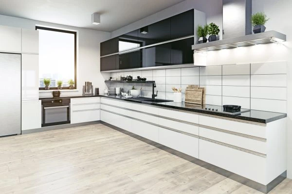 L-shaped modular kitchen